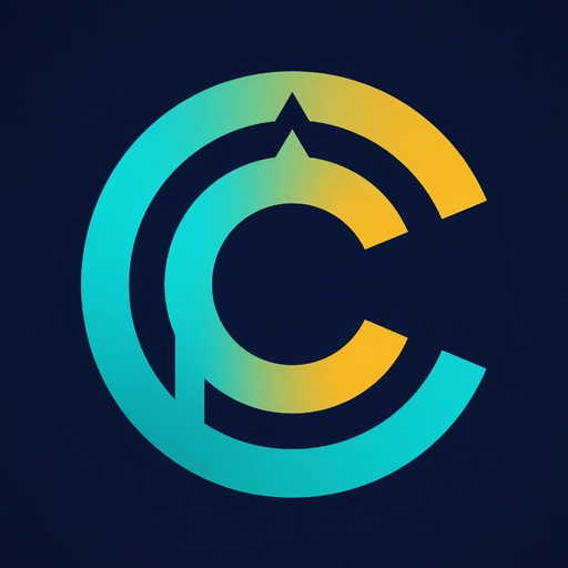 Crypto Crypto News logo – teal and gold double-C monogram